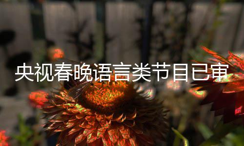 类节最新目已1年审定消息央视语言春晚春晚